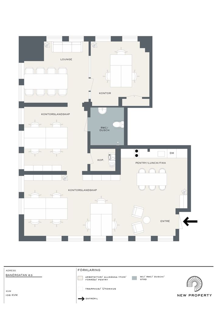 Planritning Banérgatan 63/ Valhallavägen 156