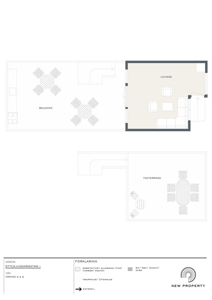 Planskiss - Plan 4.5 inklusive terass